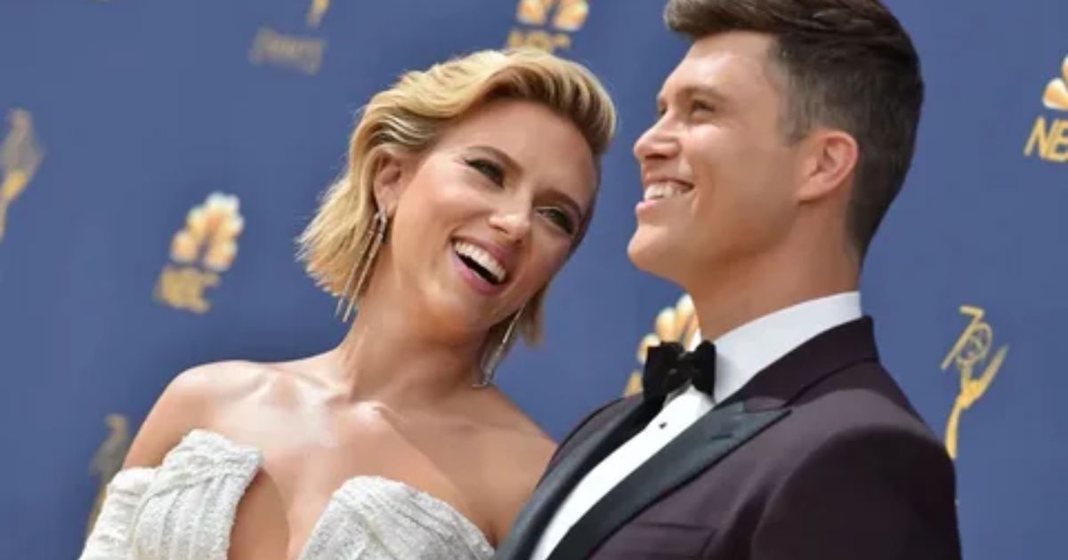 Colin Jost and Scarlett Johansson